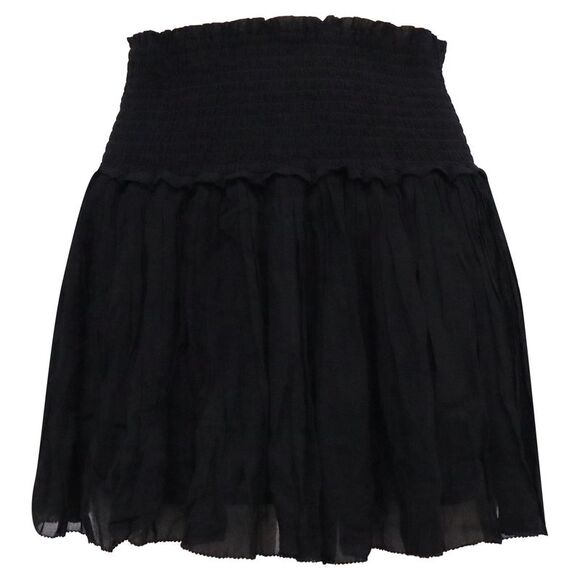 Isabel Marant Étoile Naomi Smocked Ruffled Mini Skirt in Black Viscose